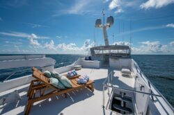 Hatteras 100 foot yacht upper deck