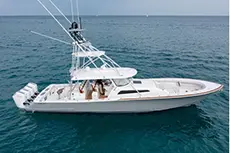 Center console boat in water