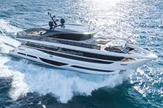 Motor yacht in water