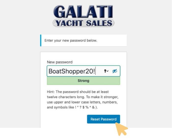top yacht login password